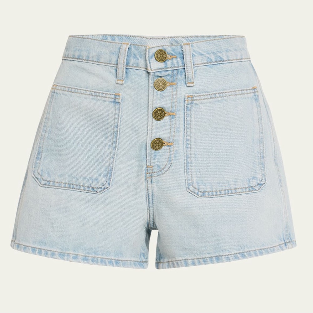 NWT FRAME Le Bardot Exposed Button Short in Trevi